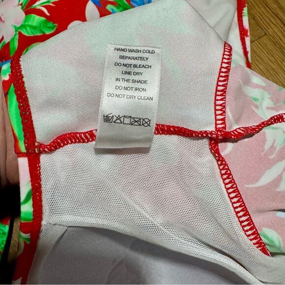 MeetCurve XL Floral Swim Tie Front Crop Top Lightly Padded Plus Size Beach Vacay - Picture 5 of 5